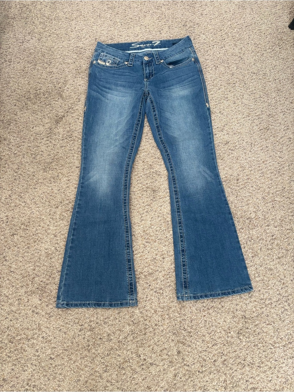 Seven7 Classic Blue Flare Jeans